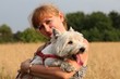 Beautiful woman with West Highland White Terrier